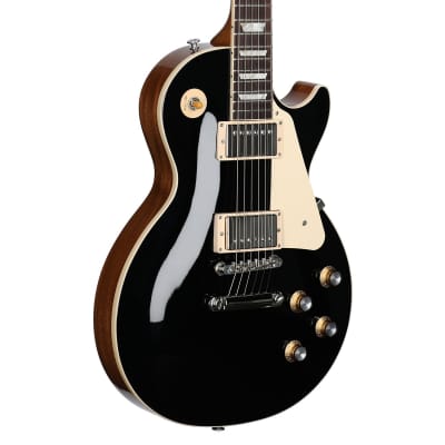 Gibson Les Paul Standard 60s Custom Color Electric Guitar, Plain Top (with Case), Ebony image 1