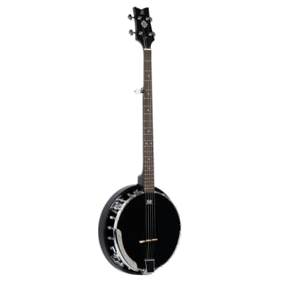 Ortega Guitars OBJ250-SBK Raven Series 5-String Banjo - Black image 3