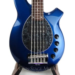 Music Man Bongo 5 HH Bass Guitar Blue Pearl Matching Headstock image 1