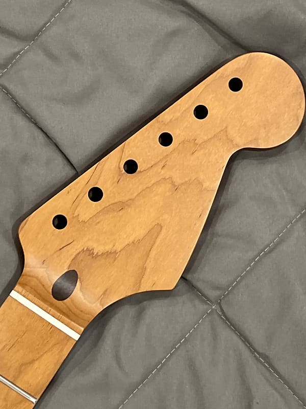 Guitar Neck Fits Strat, One piece Roasted maple, 9.5 radius, | Reverb