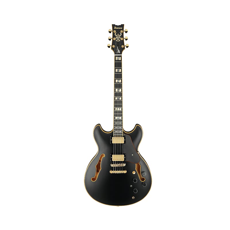 Ibanez John Scofield Signature 6-String Electric Guitar with Case (Black Low Gloss) image 1
