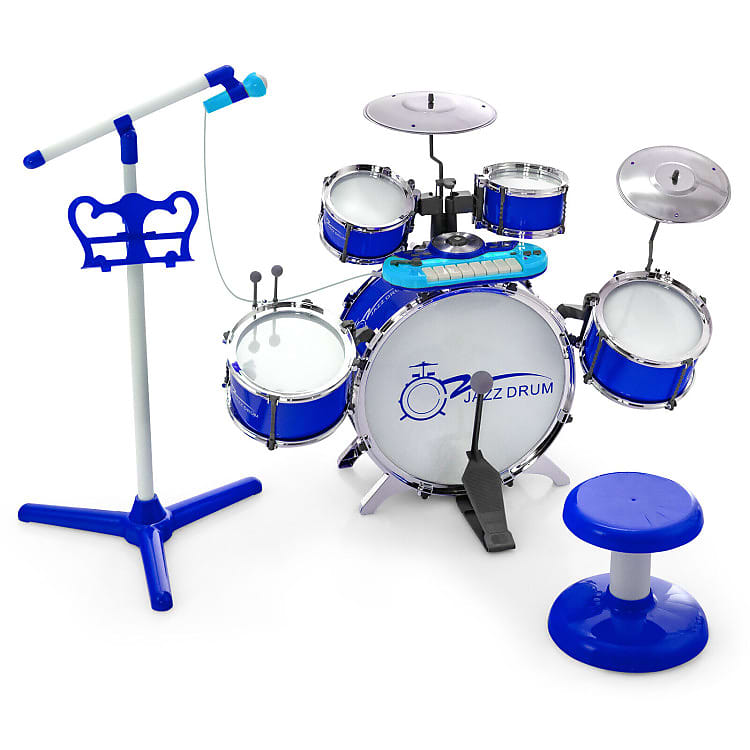 JAZZ DRUM Kids Keyboard Set with Stool and Microphone Stand Reverb