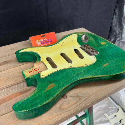 Real Life Relics Custom Class Strat® Body Aged Trans Forest Green Swamp Ash Nitro Lacquer image 5