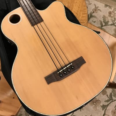 Boulder Creek EBR3-N4F Fretless Acoustic/Electric Bass Natural for sale