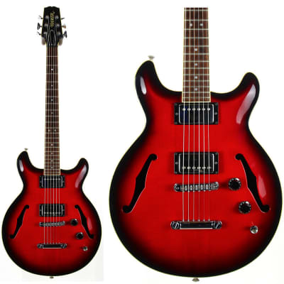 CLEAN! 2000 Hamer USA Newport Pro Black Cherry Burst - Solid Carved Spruce Top, Hollowbody Guitar! image 1