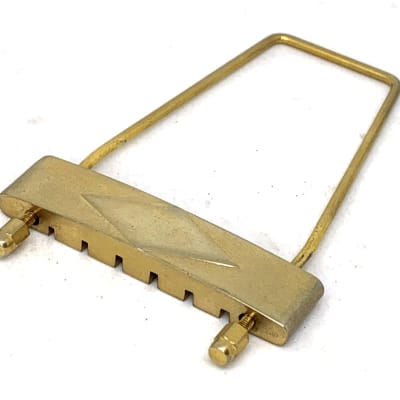 GuitarSlinger Parts Aged Gold Long Diamond Trapeze Tailpiece For Gibson Archtop Guitars L-50 L48 ES- image 3