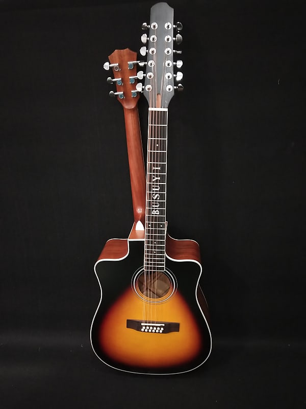 12 6 Strings Acoustic Double Neck Double Sided Busuyi Guitar Travel Acoustic Guitar with Classical