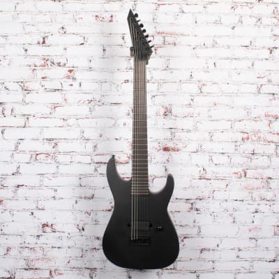 ESP LTD M-7BHT - 7 String Electric Guitar - Black Satin/Macassar Ebony image 2