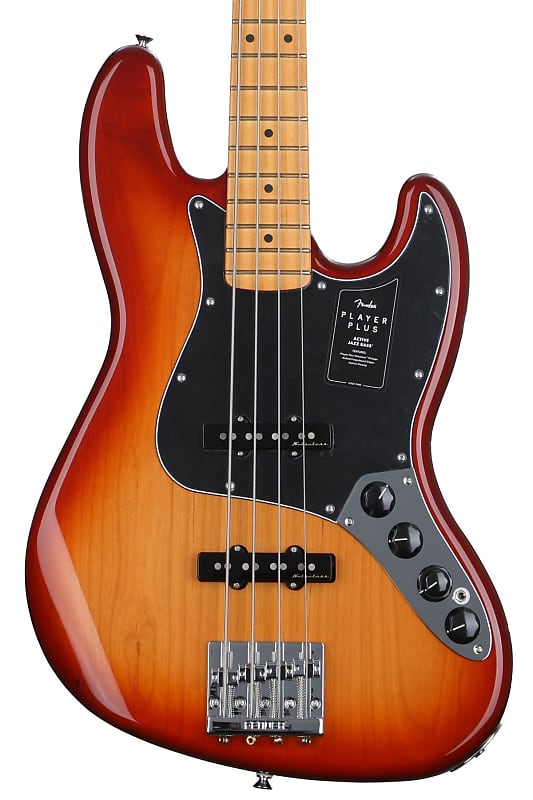 Fender Player Plus Active Jazz Bass - Sienna Sunburst with Maple  Fingerboard (JbassAPPMSSd1)