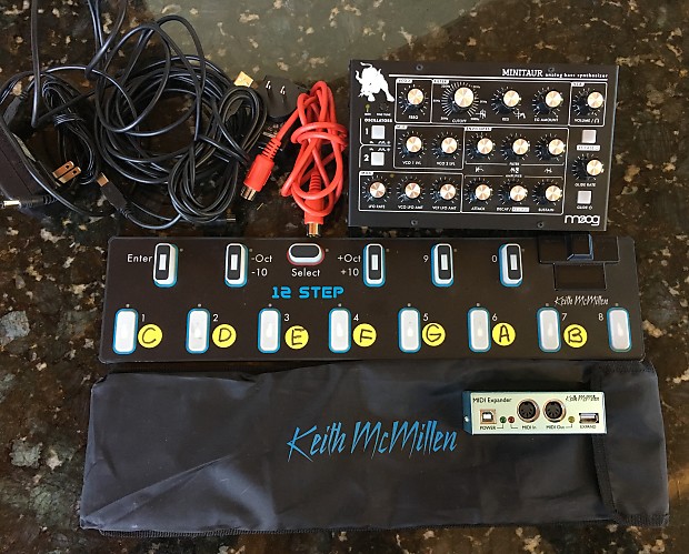 Moog Minitaur Synth, Keith McMillen 12 Step Bass Pedal & Midi Expander - Full Setup image 1