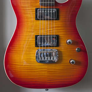 G&L Tribute ASAT Deluxe Carved Top Guitar Cherry Sunburst Rosewood FB image 2