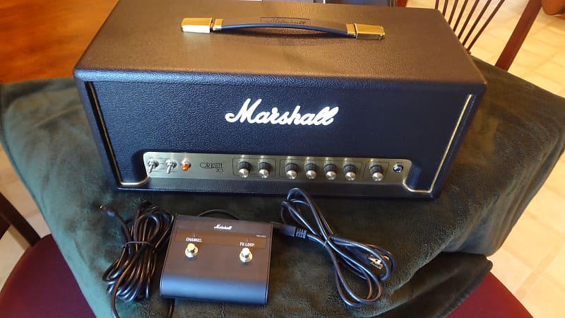 Marshall Origin 20H 20 watt tube head w/pedal, manual, AC cord, and cover  MINT