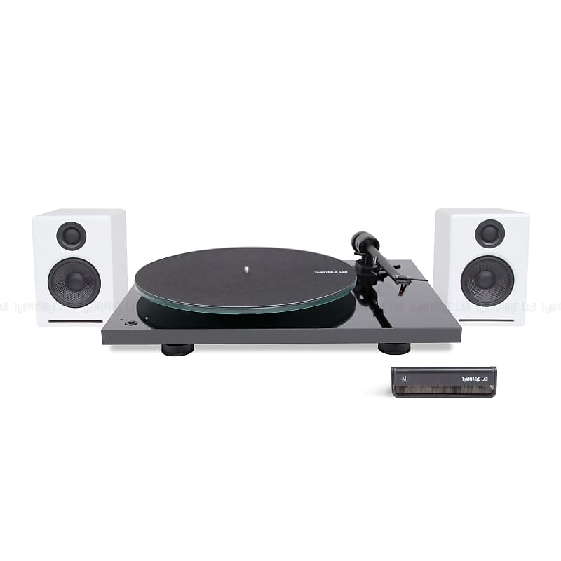 Pro-Ject: T1 Phono SB / Audioengine A2+ / Turntable Package Black Turntable / White Speakers  			