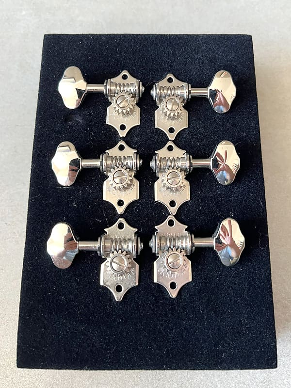 Waverly Guitar Tuners with Butterbean Knobs for Solid Pegheads 4060 Nickel  2010's - Nickel | Reverb