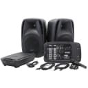 Gemini ES-210MXBLU Professional Audio Portable PA System, Includes 2x 10  600W ABS Passive Speakers, Powered 8-Channel Mixer with Digital Echo, Microp