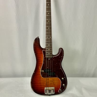 Woodcraft PB4 P-Bass Style Flame-Maple Top 4-String Bass 34" Scale image 1