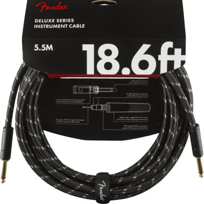 Fender Deluxe Series 18.6' Instrument Cable Black Tweed for sale