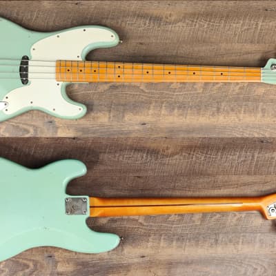 MyDream Partcaster Custom Built - Aged Sonic Blue T-Bass Matching Headstock image 1