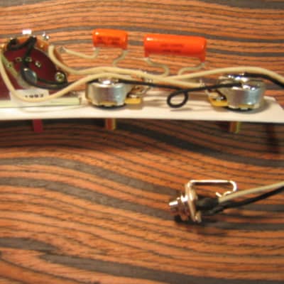 K D Paulus Guitar Parts Esquire Wiring Harness – Modded Eldred with True Bypass - Orange Drops image 2