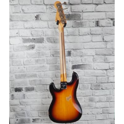 Fender Custom Shop 1958 Precision Bass Relic, 1-Piece Quartersawn Maple Neck Fingerboard, Super Faded Aged Chocolate 3-Color Sunburst image 2