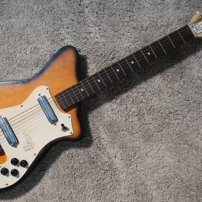 Vintage 1960s Alamo Fiesta Ryder Electric Guitar Orangeburst Very Clean image 3