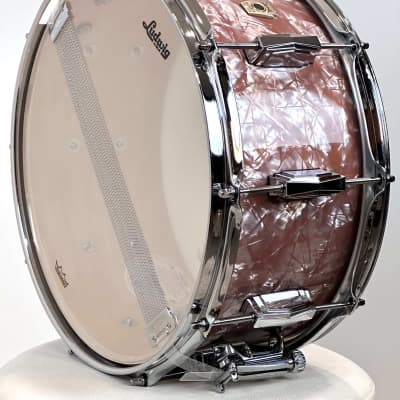 Ludwig 6.5x14" Classic Maple Snare Drum - Exclusive Rose Marine Pearl w/ Imperial Lugs image 9