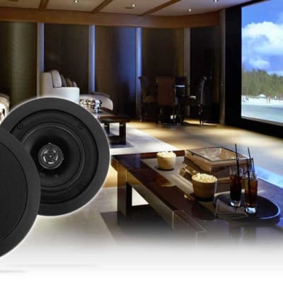 (12) Rockville HC55-16 Black 5.25" 300w In-Ceiling Home Theater Speakers 16 Ohm image 2