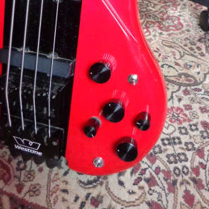 Westone X-900 1980s Headless  Neck Through Bass Red / Black (Changed Pre Amp) 4-18-17 image 5