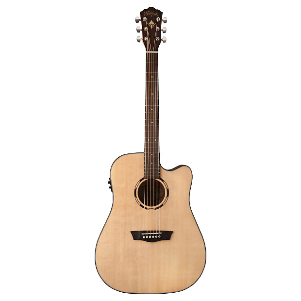Washburn WLD10SCE Woodline 10 Series Cutaway Dreadnought w/ Electronics Natural image 2