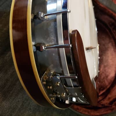 Bruno Conqueror 5 string Resonator Banjo 1960's Japan- Walnut with ca.1960 Lifton Hardshell case original image 3