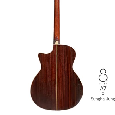 Sire A7 Sungha Jung series Natural All Solid Spruce & indian Rosewood Grand Auditorium guitar image 4