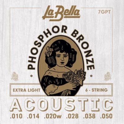 La Bella 7GPT Phosphor Bronze Extra Light Acoustic Strings for sale