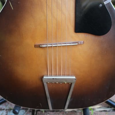 Vintage 1930s Victoria Roundhole Archtop by Harmony USA Project w/ Case image 13