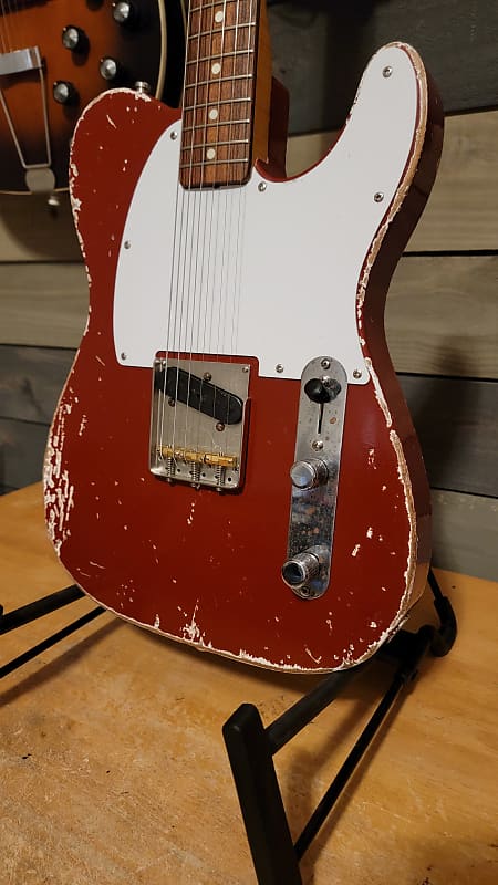 Fender Telecaster Esquire 1995 Foto Flame Neck Dakota Red
