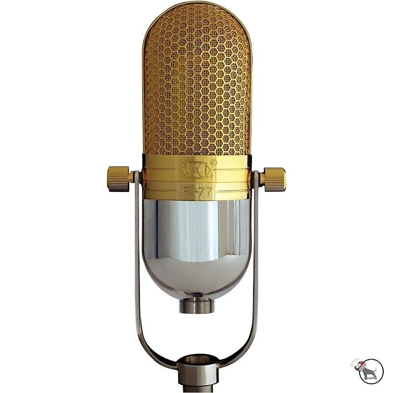 MXL R77 Classic Ribbon Studio Microphone w/ Flight Case, Gold and Chrome Finish image 1