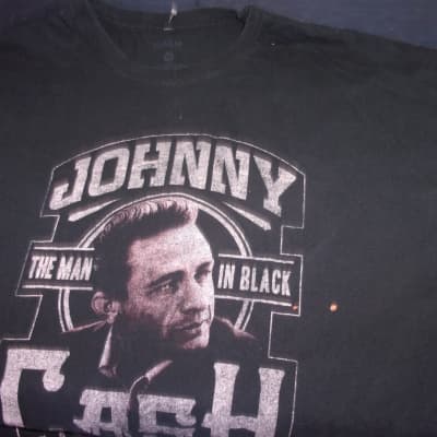 Johnny Cash 3XL T Shirt faded black Man in Black image 4