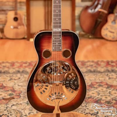 Recording King RR-75PL-SN Phil Leadbetter Signature All Flamed Maple Resonator Guitar #0026 image 4