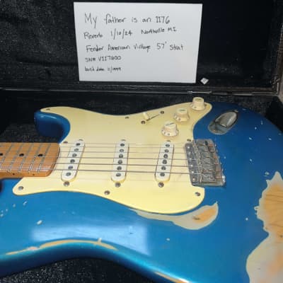 Fender American Vintage '57 Stratocaster 1990s - Relic Blue image 25