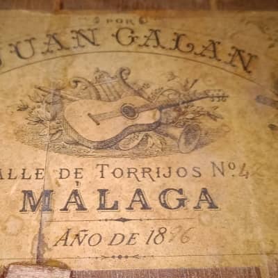 Juan Galan Caro 1896 romantic guitar - rare and collectable - disciple of Antonio de Lorca + video image 9