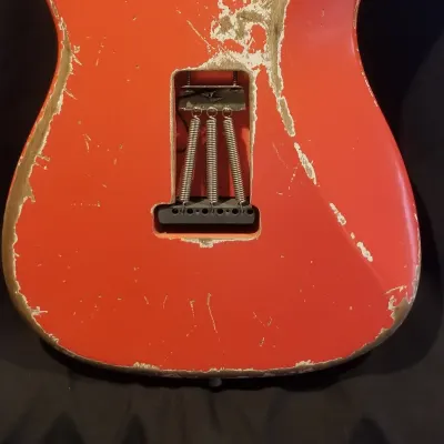 Custom Fender USA Stratocaster  Fiesta Red Nitro Heavy Relic by MJT Eric Johnson Pups image 7