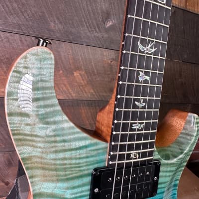 PRS Custom 24 Wood Library Flame Maple 10-Top  Torrefied Maple Neck African Blackwood FB - Blue Fade 363813 image 3
