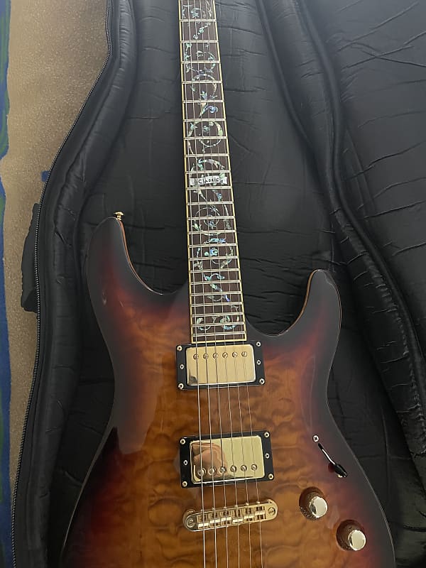 Schecter Diamond Series Classic Sunburst With Mother Of Pearl Reverb 8568