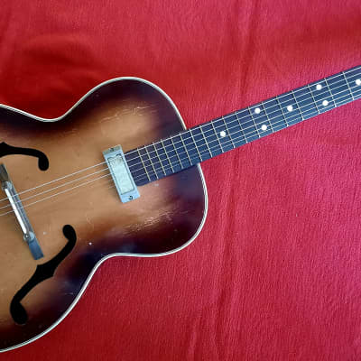 Very Rare Vintage 1950s Most Likely Hoyer Archtop Guitar With Schaller Pickup image 2