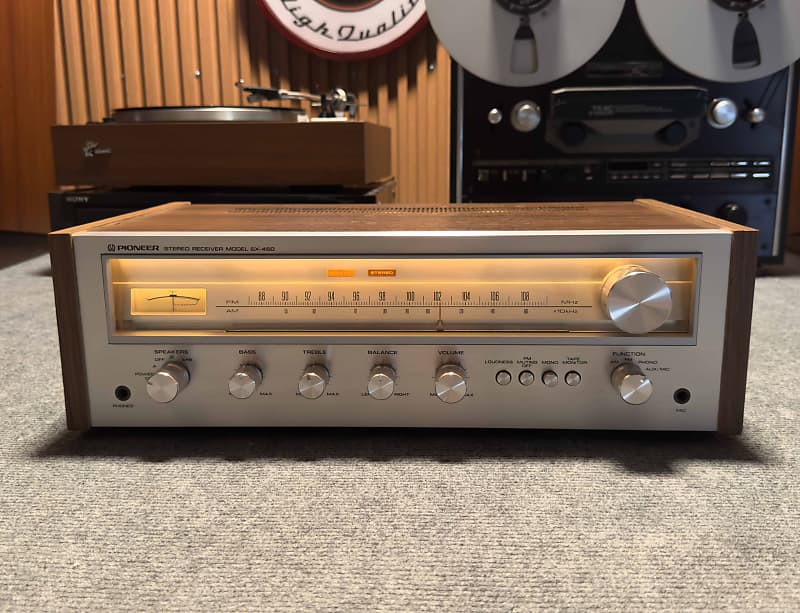BEAUTIFUL PIONEER SX-450 STEREO RECEIVER – CLASSIC SILVER FACE, VINTAGE CHARM – 1-YEAR WARRANTY  			