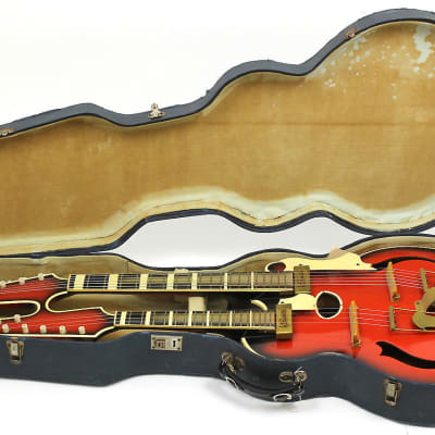 Supertron Double Neck Guitar Mando 1961 Redburst image 8