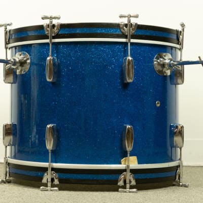 1960s Rogers Swingtime Blue Sparkle Pearl Drum Set image 13