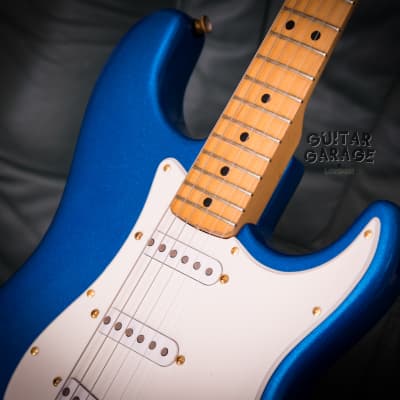 1982 Fender USA The Strat Sapphire Blue sparkle gold hardware maple neck Dan Smith era guitar image 16