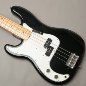 1975 LEFTY Fender Precision Bass  Black with White Pickguard image 5