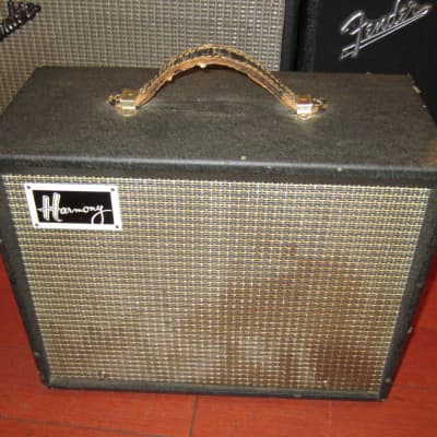 ~1964 Harmony H303B Small Combo Amp Black and Blue image 1