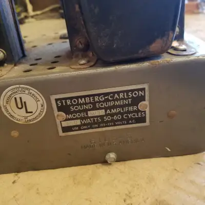 Stromberg-Carlson AU35 AU-35 Tube PA Amp Pre Mixer 30 Watts Mono HUGE 1950s - Grey Steel image 11